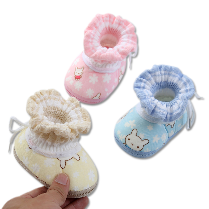 婴儿鞋子0-1岁袜鞋秋冬软底鞋男女宝宝加绒步前鞋袜新生儿防掉