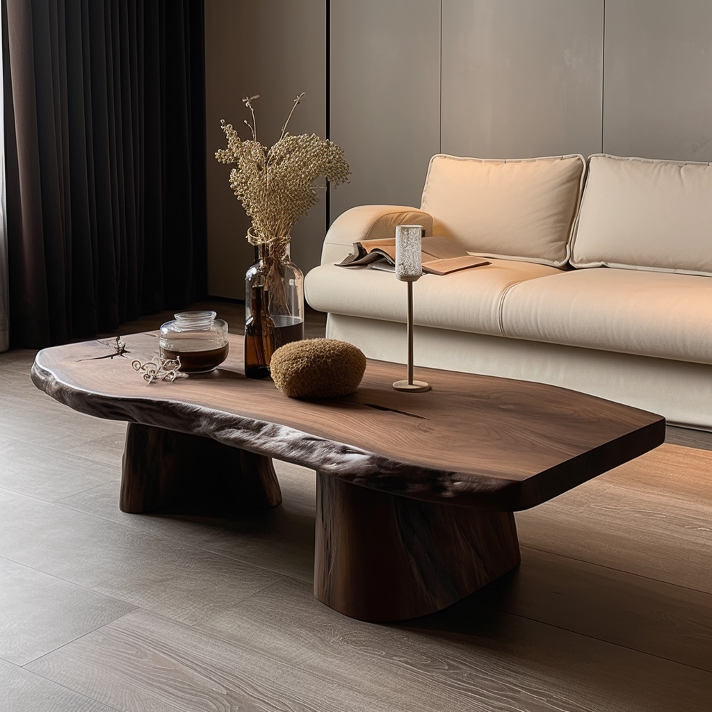 侘寂风实木茶几中古风自然原木不规则艺术茶几民宿设计师茶桌茶台,淘宝优惠券,粉丝福利购,淘宝优惠卷