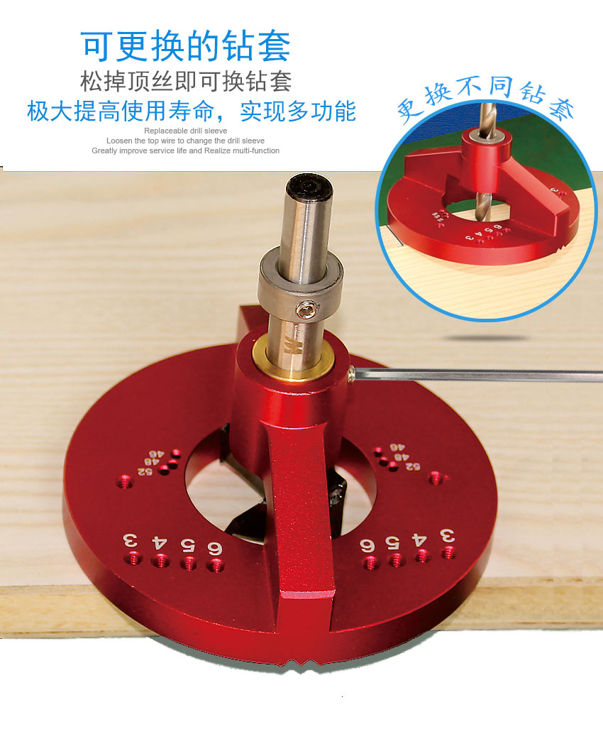 新款友牧多功能铰链打孔器 定位器 中心划线垂直打孔 圆木榫拼板