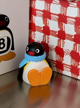 小红书同款卡通复古pingu企鹅家族摆件 小公仔车载玩偶桌面摆件