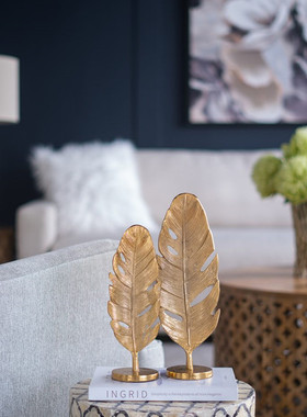 铝制北欧极简进口金属叶子摆件