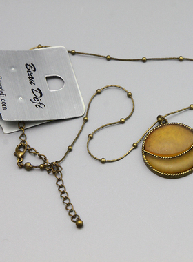 Y复古vintage中古铜简约年代项链毛衣链孤品