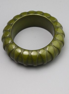 I复古vintage橄榄绿中古稀有手镯