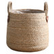 Woven flower basket, natural seaweed and rattan green plant set pot
