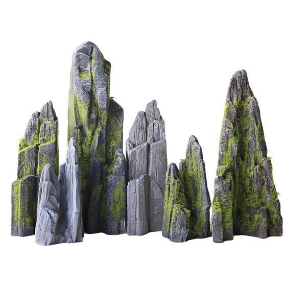Simulated moss, fake stone decorative ornaments, rockery landscape