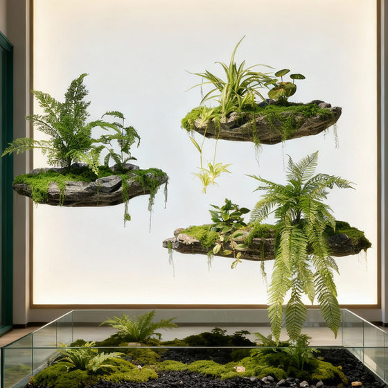 Suspended stone landscape suspended rockery stone landscaping rock
