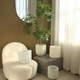 Old cement large flower pot and large diameter floor-standing flower vessel