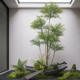 Simulated paddle green plant landscaping wabi-sabi style hotel shopping mall window decoration floor-standing fiberglass plant landscape ornaments