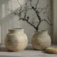 Wabi-sabi style retro old decorative landscaping cement flowerpot