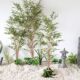 Simulated sunflower and bamboo green plants potted plants for landscaping