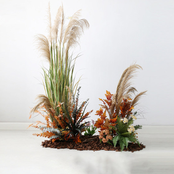 Simulated reed flower bush landscaping flower pile floral ornaments