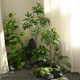 Simulated green plants, sunflowers, banana trees and other decorative potted plants
