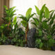 Simulated green plants, sunflowers, banana trees and other decorative potted plants