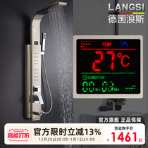 Wave Bath STAINLESS STEEL SHOWER SCREEN SMART DIGITAL DISPLAY THERMOSTATIC SHOWER SUIT HOME PRESSURIZED SPRAY SHOWER COLUMN