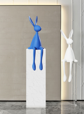 卡通网红兔子公仔落地大雕塑摆件