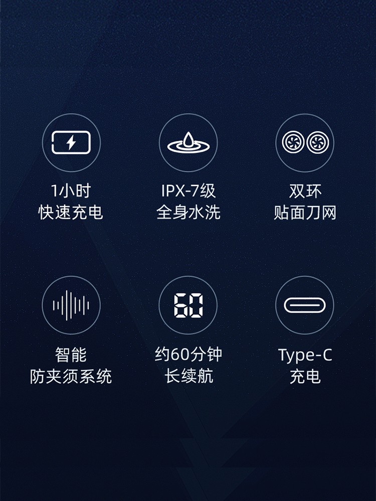 飞科剃须刀智能电动刮胡刀全身水洗便携充电刮胡须刀正品FS889