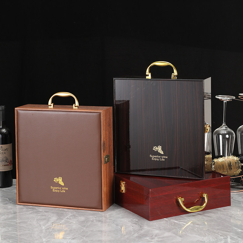 红酒包装盒礼盒两只装酒杯空盒高档葡萄酒礼品盒带杯双支装木质箱,淘宝优惠券,粉丝福利购,淘宝优惠卷
