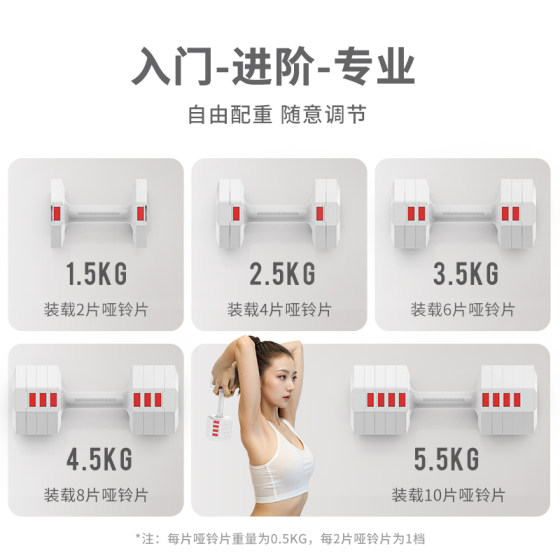 HEAD Hyde quickly adjustable dumbbell women's multi-functional fitness household heavy set combination training equipment