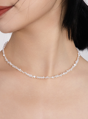 SHURUI 2026春夏新款天然淡水巴洛克AK极强光珍珠项链锁骨链