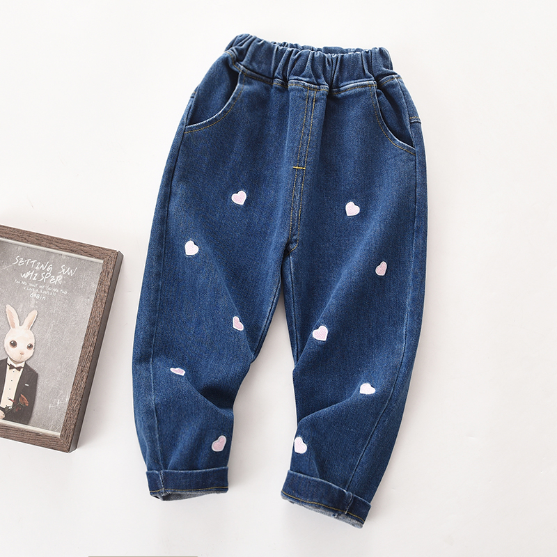 女童弹力牛仔裤2023春季新款宝宝童装韩版儿童宽松长裤子洋气时髦 - 图2