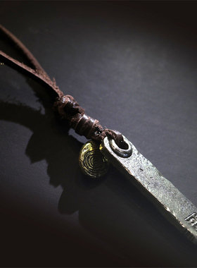 蒙文潮男原创情侣霸气风银项链