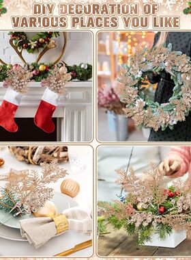 Glitter Christmas Decoration Artificial Berrys Bouquets Stal