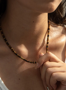 跨境新品民族风简约串珠项链女小众潮流设计锁骨链个性优雅礼物饰