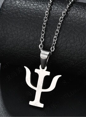 简约百搭项链 心理学PSI符号不锈钢电镀吊坠 不掉色饰品生日礼物