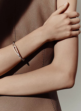 Chaine d'Ancre Punk手镯纯银镀金光面简约时尚轻奢