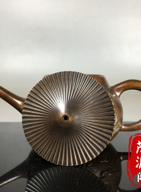 古玩老铜壶纯铜浮雕龙凤呈祥酒壶茶壶水壶家居茶道桌面摆件老物件