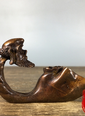 禅意纯铜达摩倒流香摆件家用茶道悟道祖师香炉香插熏炉装饰品铜器