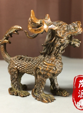 古玩仿古纯铜实心龙生九子饕餮摆件镇宅风水家居桌面装饰摆件茶宠