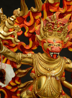 摆件密宗尼泊尔纯铜鎏金佛像