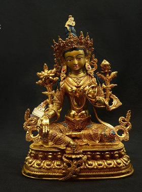 绿度母四臂观音无量寿佛大白伞盖