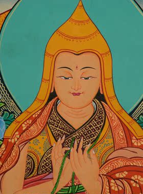 手绘佛像师徒装饰画