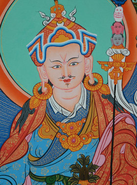 莲花生大士西藏复古怀旧风装饰画