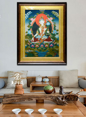白度母菩萨新中式风装饰画挂画