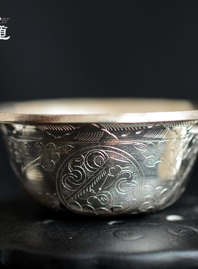 雕花圣水杯密宗尼泊尔手工