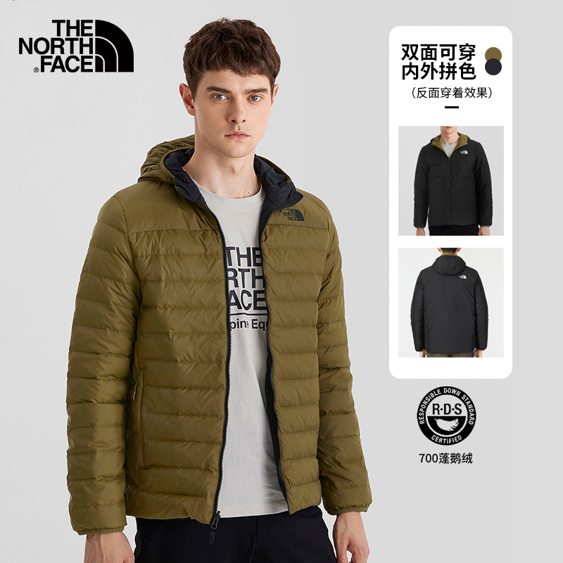 TheNorthFace北面羽绒服男秋冬户外保暖双面穿夹克外套4NG3同83OM-图0