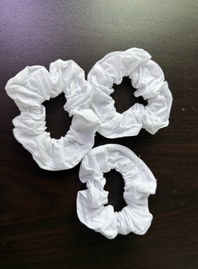 纯棉扎染大肠发圈白胚新品女式棉布白色DIY手工染色活动蜡染头饰