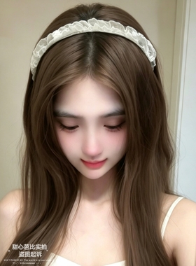 原创春夏法式小花边发箍纯白色网纱荷叶边发卡宽边甜美发饰韩版女