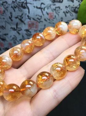 黄塔晶水晶手串招财手串小众天然手链情侣手串转运男女友礼盒