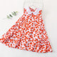Fashionable dress summer children's clothing cotton silk lapel princess