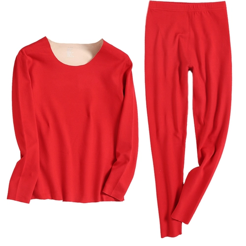 Красный оберег на день рождения, удерживающее тепло нижнее белье подходит для мужчин и женщин, бархатный комплект, хлопковое зимнее термобелье, увеличенная толщина