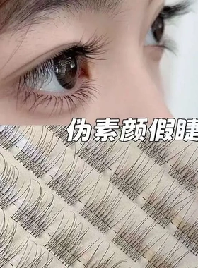 化妆师120朵无梗免胶懒人鱼尾睫毛自然分段单簇日常素颜新手