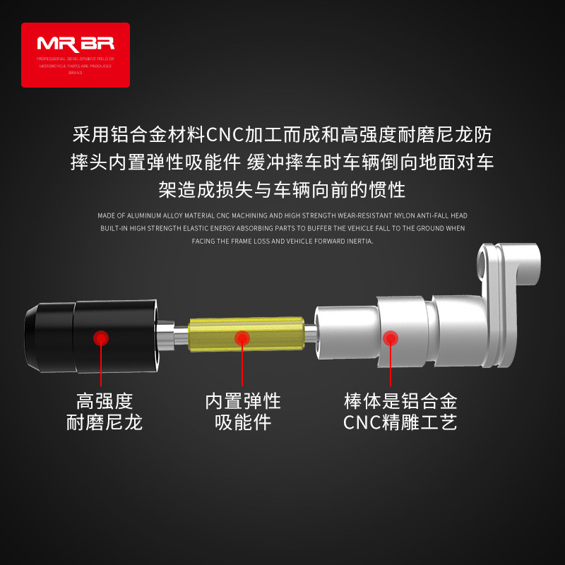 MRBR排气防摔棒适用忍者ninja川崎z400本田400x铃木GSX250R改装件-图0