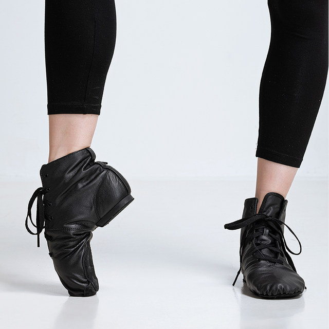 Sansha jazz dance shoes French practice all black leather