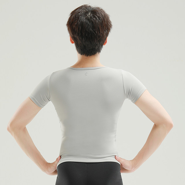 Sansha Sansha men's ballet clothing tops junior round neck short-sleeved dance practice clothing art exam training T-shirt