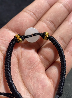 捡漏价和田玉青海料白玉古韵老光手牌手链