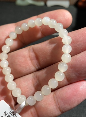 捡漏价新疆和田玉且末山流水白玉6mm圆珠转运珠手串